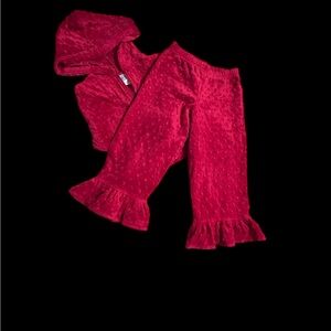 Kelly Kids Minky Dot Red Plush Girls Size/4Jacket & Pants